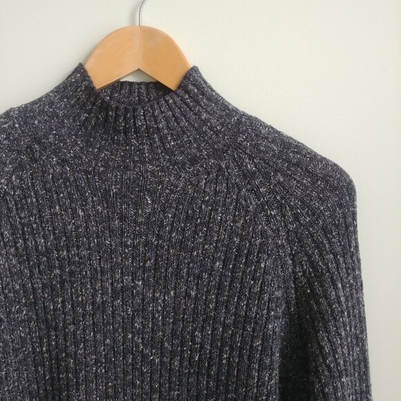 Vintage Pelican Cove mockneck cotton blend ribbed sweater top Large flecked - Picture 5 of 15